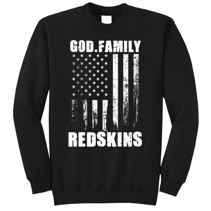 Loudon Redskins God. Family. Vintage Usa Flag Sweatshirt