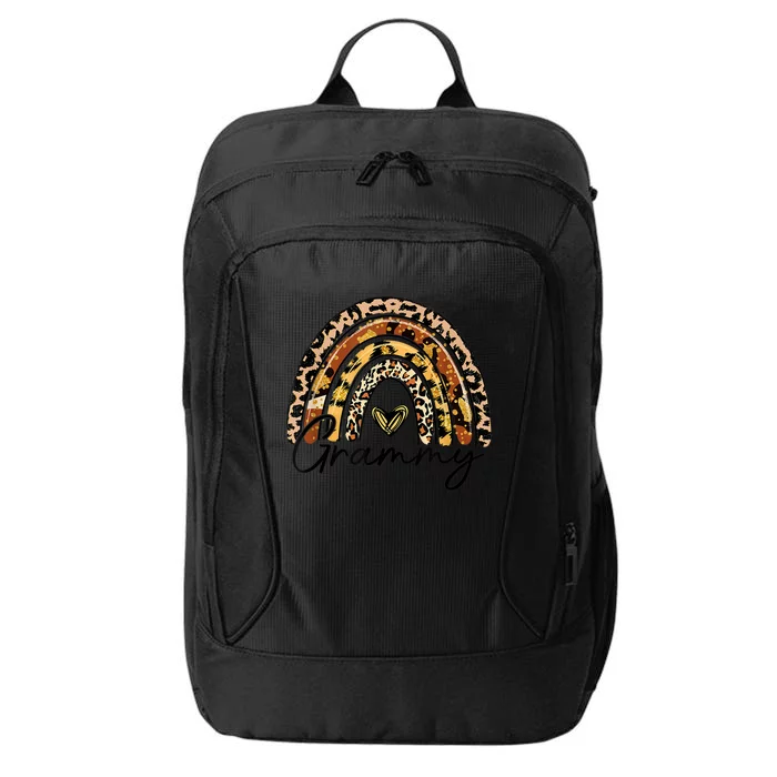 Leopard Rainbow Grammy Blessed Grammy Fall Thanksgiving Gift City Backpack