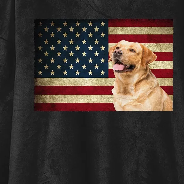 Labrador retriever gifts American Flag Lab dog Hooded Wearable Blanket