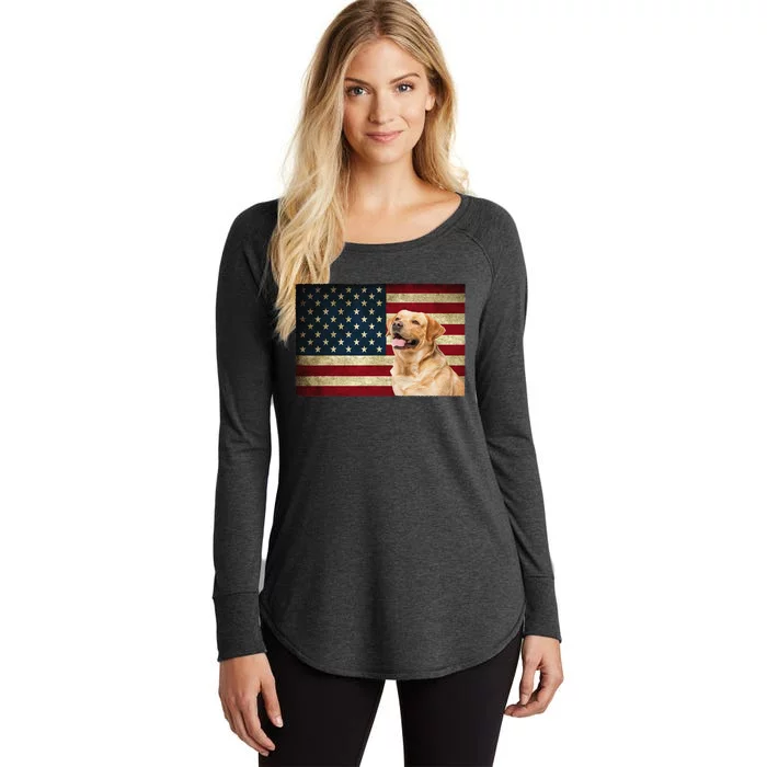 Labrador retriever gifts American Flag Lab dog Women's Perfect Tri Tunic Long Sleeve Shirt