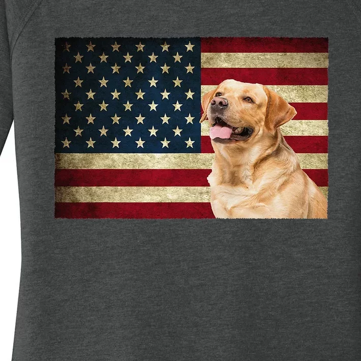 Labrador retriever gifts American Flag Lab dog Women's Perfect Tri Tunic Long Sleeve Shirt