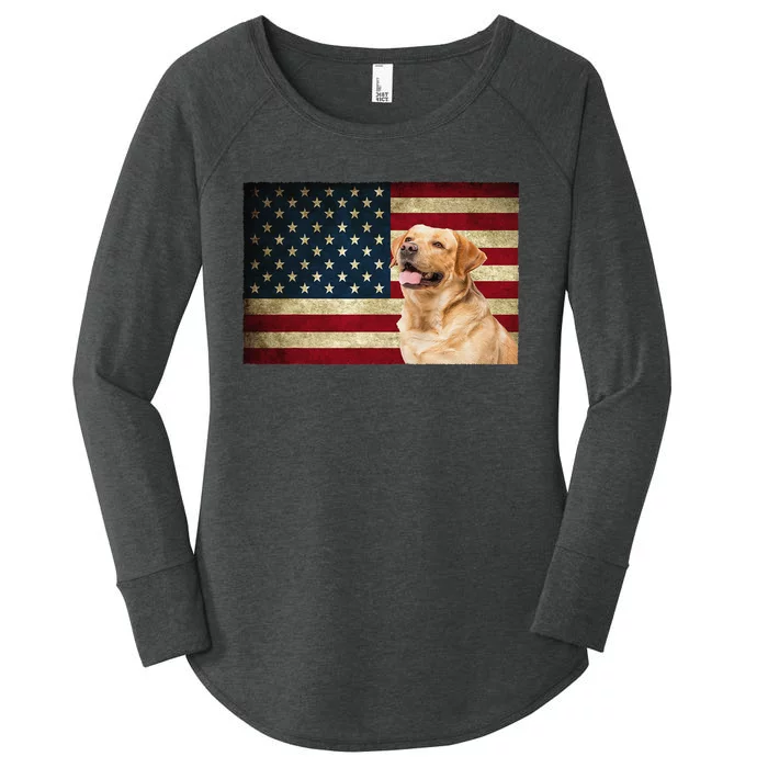 Labrador retriever gifts American Flag Lab dog Women's Perfect Tri Tunic Long Sleeve Shirt