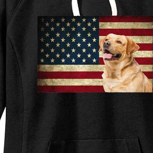 Labrador retriever gifts American Flag Lab dog Women's Fleece Hoodie