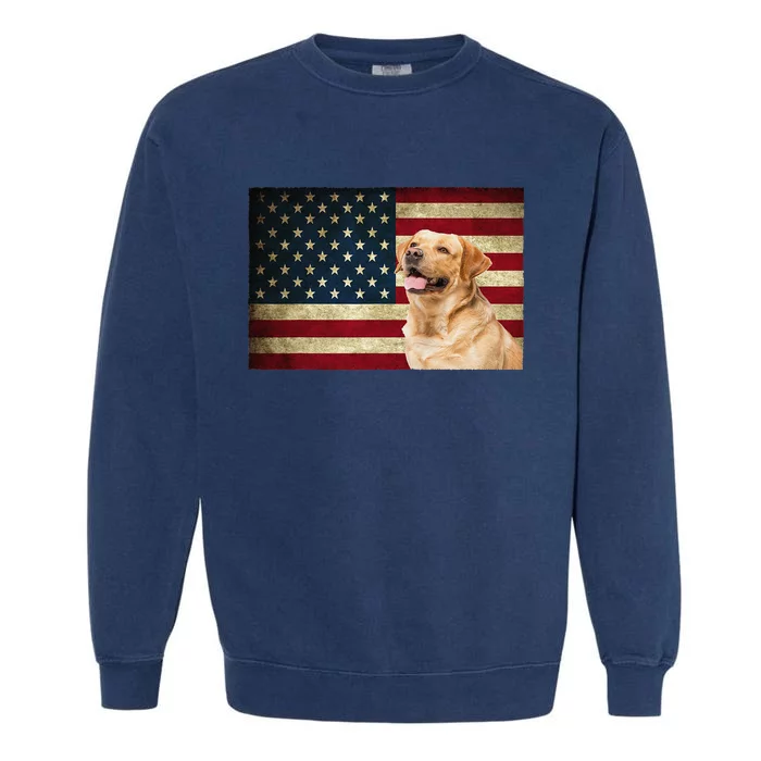 Labrador retriever gifts American Flag Lab dog Garment-Dyed Sweatshirt