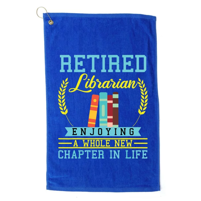 Librarian Retirement Gift Funny Retired Book Lover Men Women Platinum Collection Golf Towel