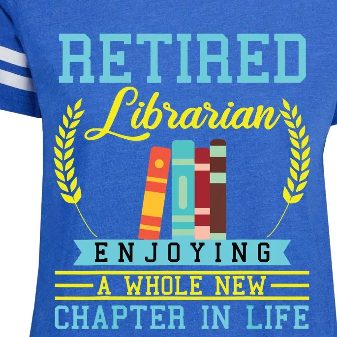 Librarian Retirement Gift Funny Retired Book Lover Men Women Enza Ladies Jersey Football T-Shirt