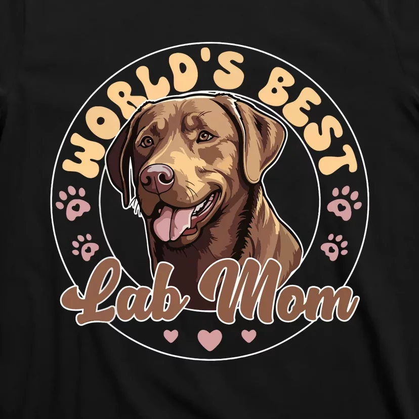 Labrador Retirever Groovy Worlds Best Chocolate Lab Mom T-Shirt