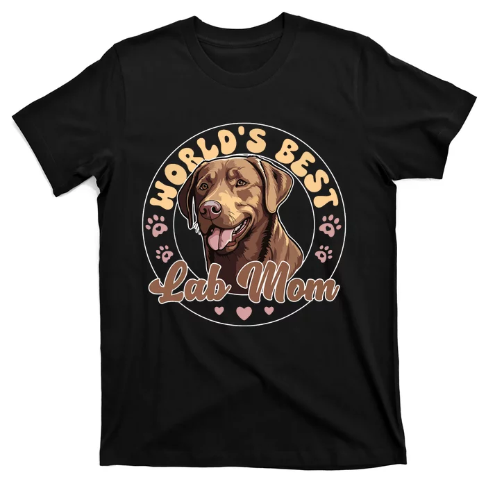 Labrador Retirever Groovy Worlds Best Chocolate Lab Mom T-Shirt