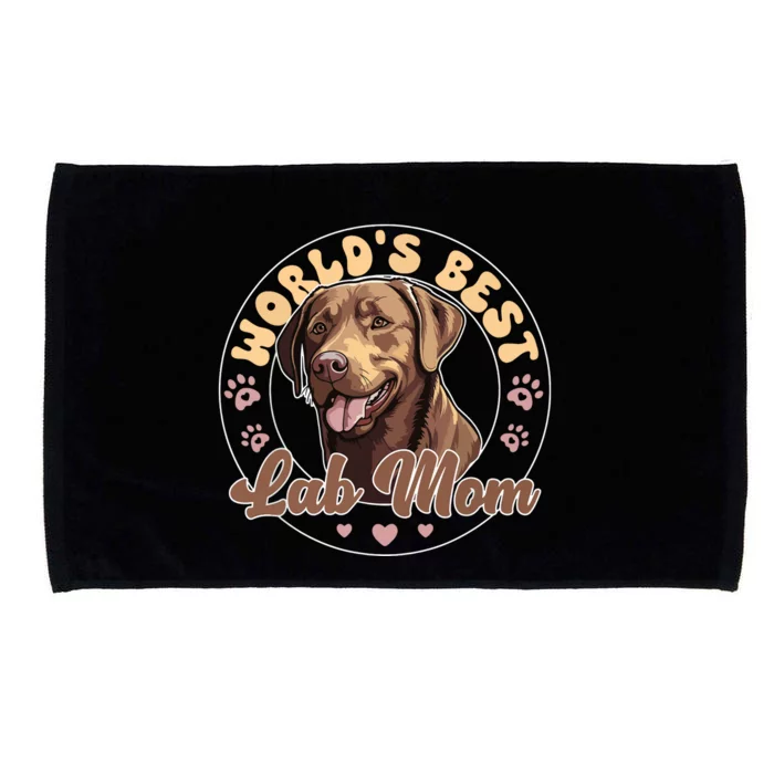 Labrador Retirever Groovy Worlds Best Chocolate Lab Mom Microfiber Hand Towel