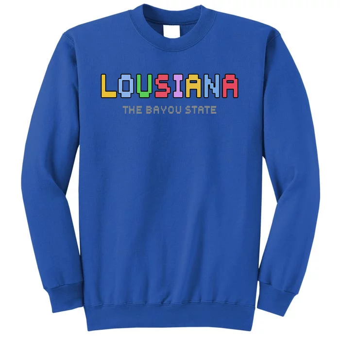 Louisiana Retro Gaming Pixelated Design Classic Sweatshirt