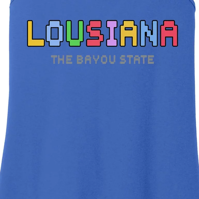 Louisiana Retro Gaming Pixelated Design Classic Ladies Essential Tank