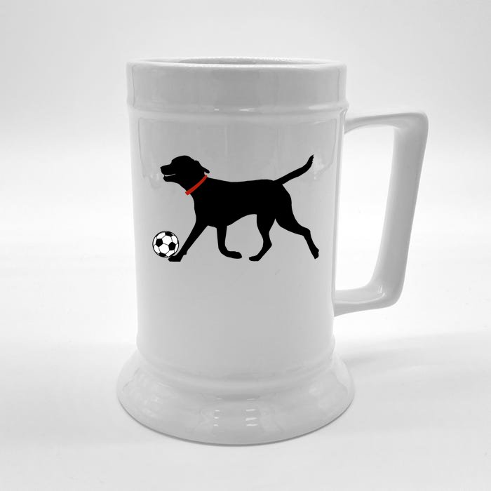 Labrador Retriever Great Gift Play Soccer Black Lab Soccer Front & Back Beer Stein