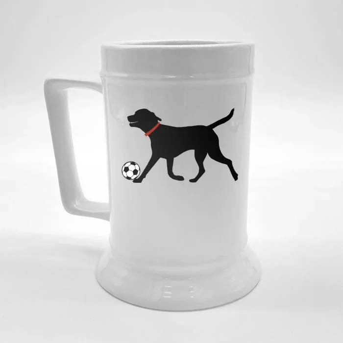 Labrador Retriever Great Gift Play Soccer Black Lab Soccer Front & Back Beer Stein