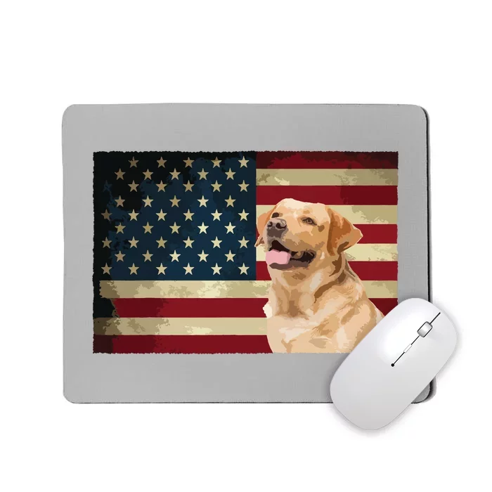 Labrador Retriever Gifts American Flag Men Women Lab Dog Mousepad