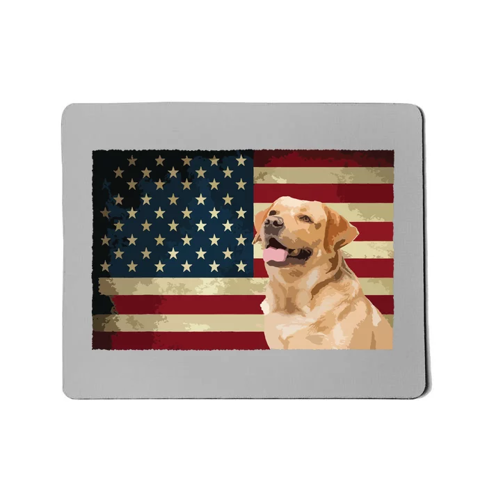 Labrador Retriever Gifts American Flag Men Women Lab Dog Mousepad