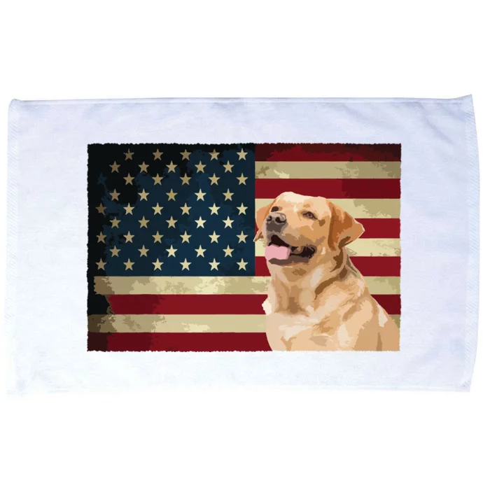 Labrador Retriever Gifts American Flag Men Women Lab Dog Microfiber Hand Towel