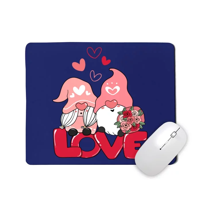 Love Romantic Gnome Couple Valentines Day Mousepad