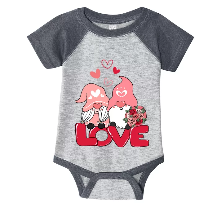 Love Romantic Gnome Couple Valentines Day Infant Baby Jersey Bodysuit