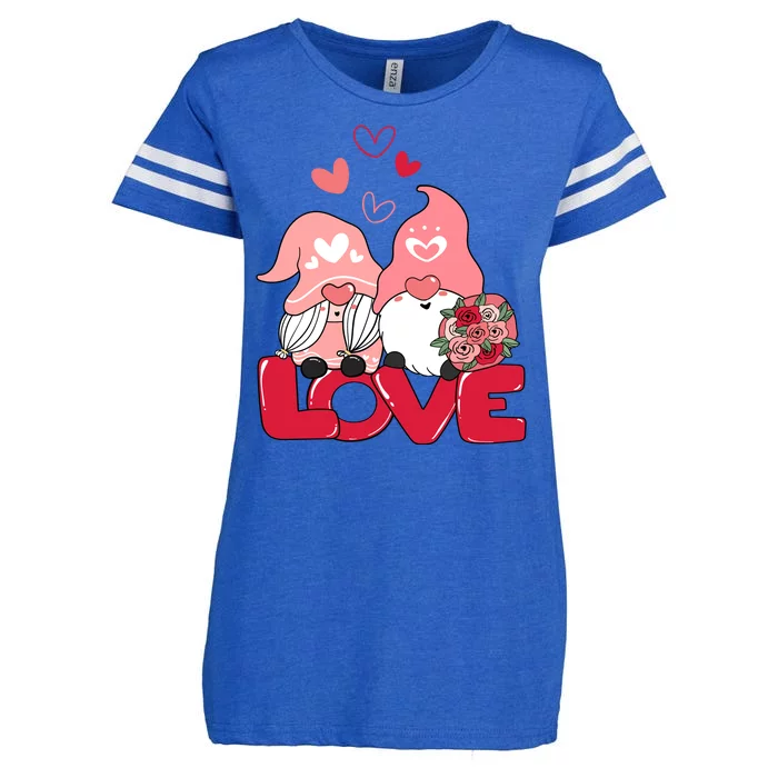 Love Romantic Gnome Couple Valentines Day Enza Ladies Jersey Football T-Shirt