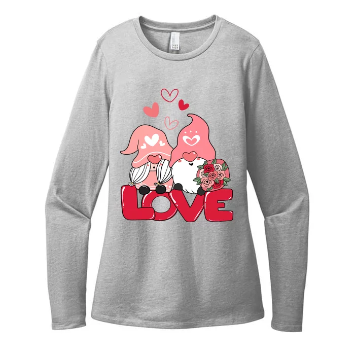 Love Romantic Gnome Couple Valentines Day Womens CVC Long Sleeve Shirt