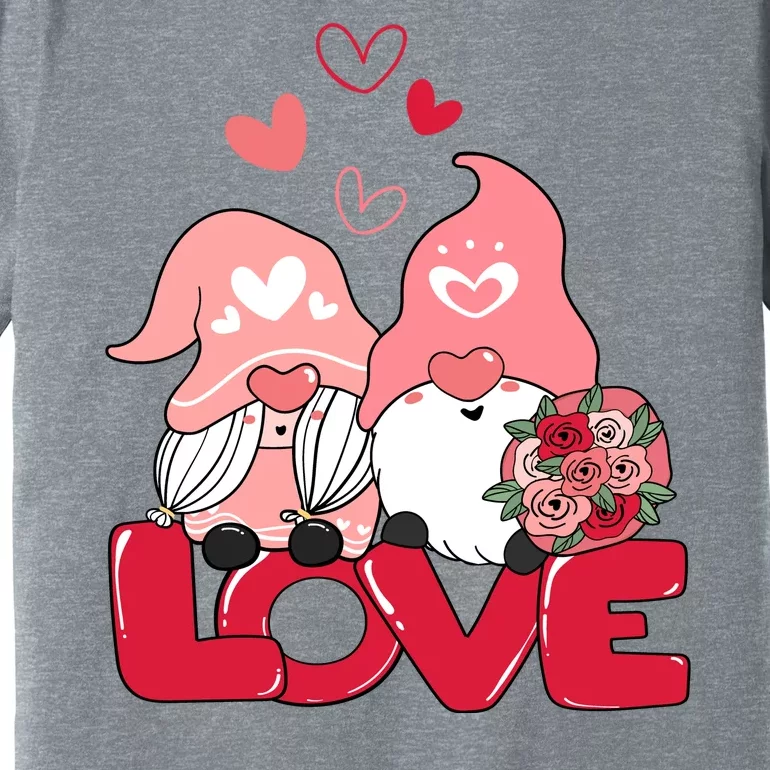 Love Romantic Gnome Couple Valentines Day Premium T-Shirt