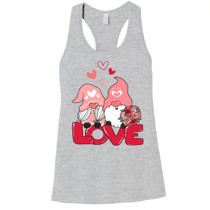 Love Romantic Gnome Couple Valentines Day Women's Racerback Tank