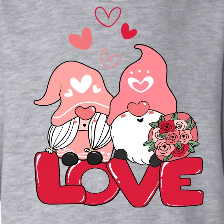 Love Romantic Gnome Couple Valentines Day Toddler Hoodie