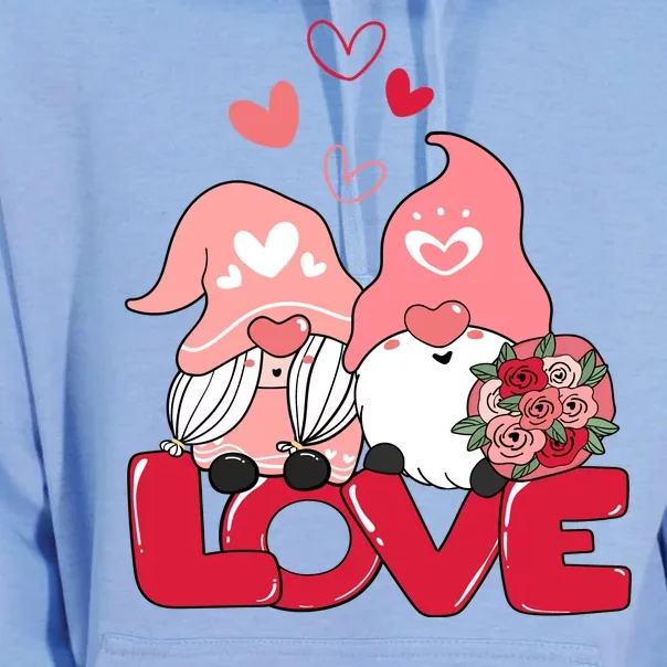 Love Romantic Gnome Couple Valentines Day Unisex Surf Hoodie