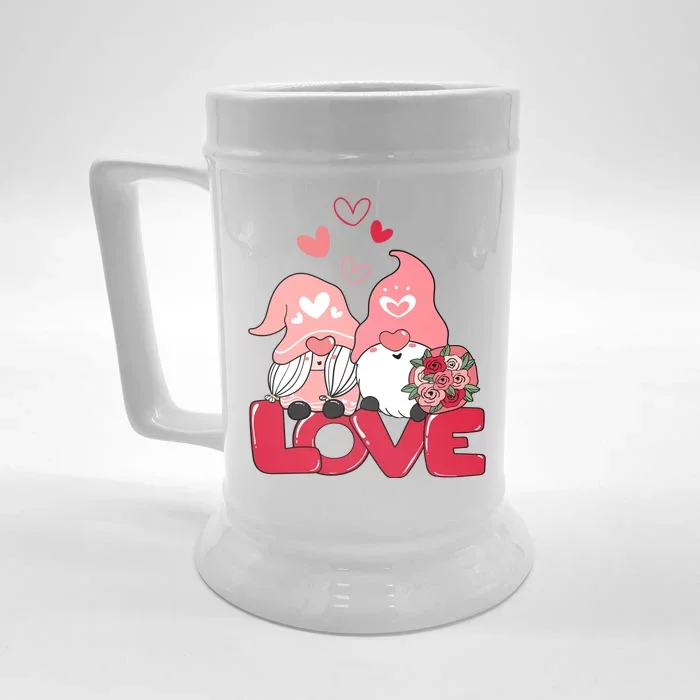 Love Romantic Gnome Couple Valentines Day Front & Back Beer Stein