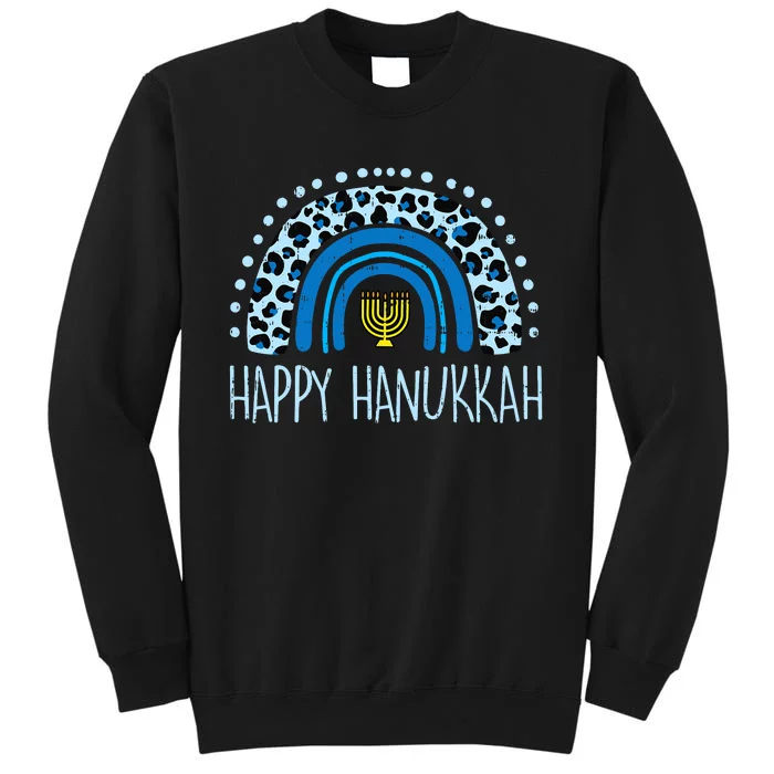 Leopard Rainbow Happy Hanukkah Chanukah Jew Sweatshirt