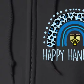 Leopard Rainbow Happy Hanukkah Chanukah Jew Full Zip Hoodie