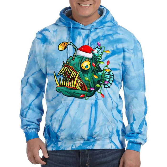 LightUp Reindeer Hat for Anglerfish Christmas Festivities Tie Dye Hoodie