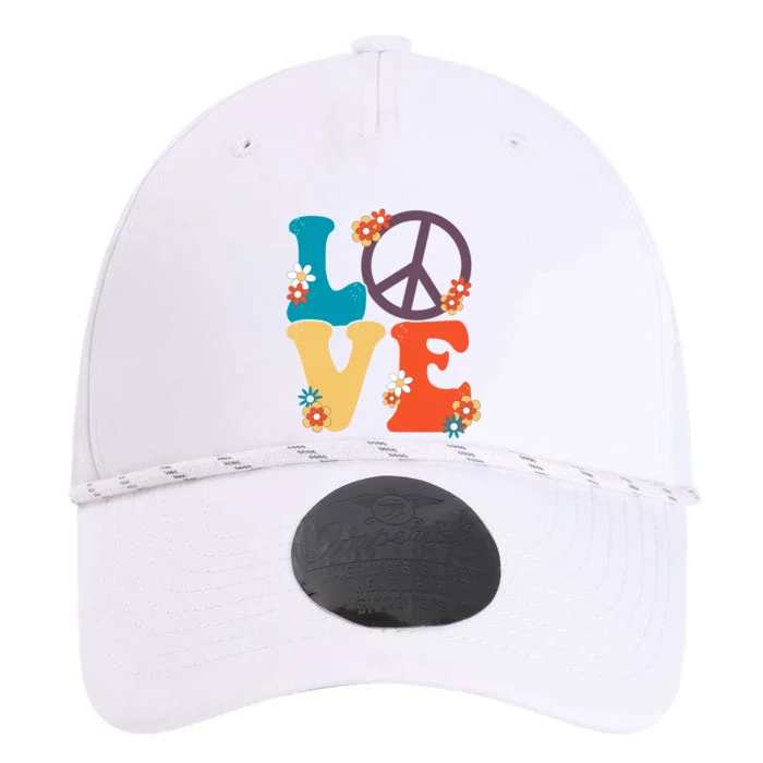 Love Retro Hippie Floral Peace Sign Performance The Dyno Cap