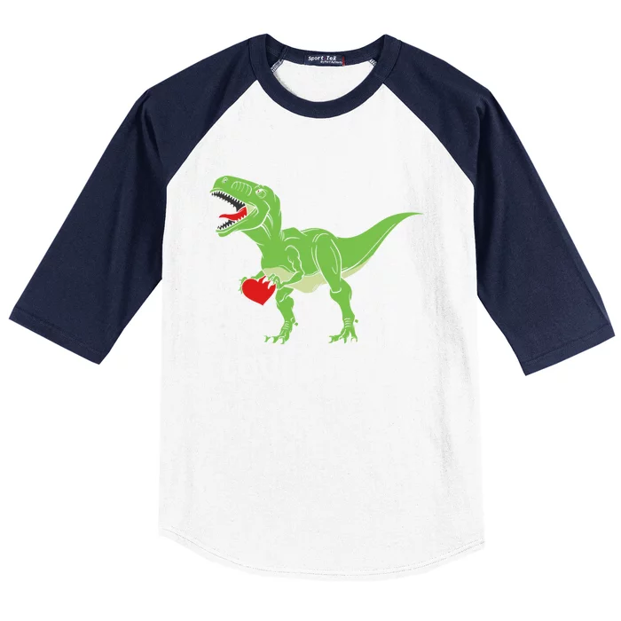 Lovesaurus Red Heart Valentines Day Funny Tfunny Giftrex Dinosaur Gift Baseball Sleeve Shirt