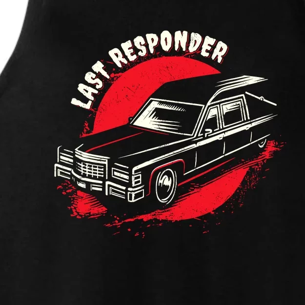 Last Responder Hearse Death Funny Dark Humor Morbid Alt Goth Ladies Tri-Blend Wicking Tank