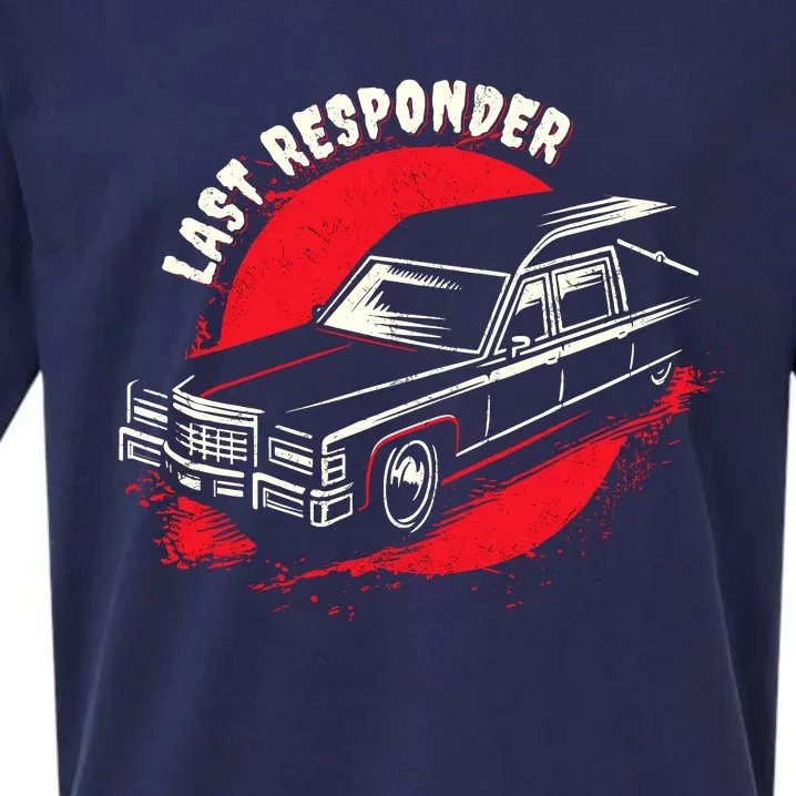 Last Responder Hearse Death Funny Dark Humor Morbid Alt Goth Sueded Cloud Jersey T-Shirt