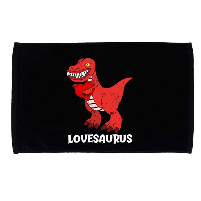 Lovesaurus Red Heart Valentines Day Funny Tgiftrex Dinosaur Great Gift Microfiber Hand Towel