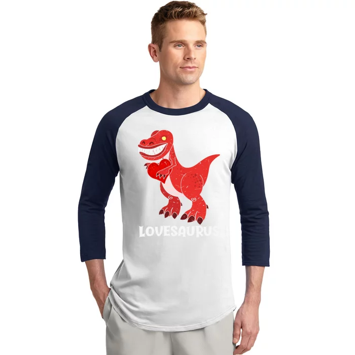 Lovesaurus Red Heart Valentines Day Funny Tgiftrex Dinosaur Great Gift Baseball Sleeve Shirt