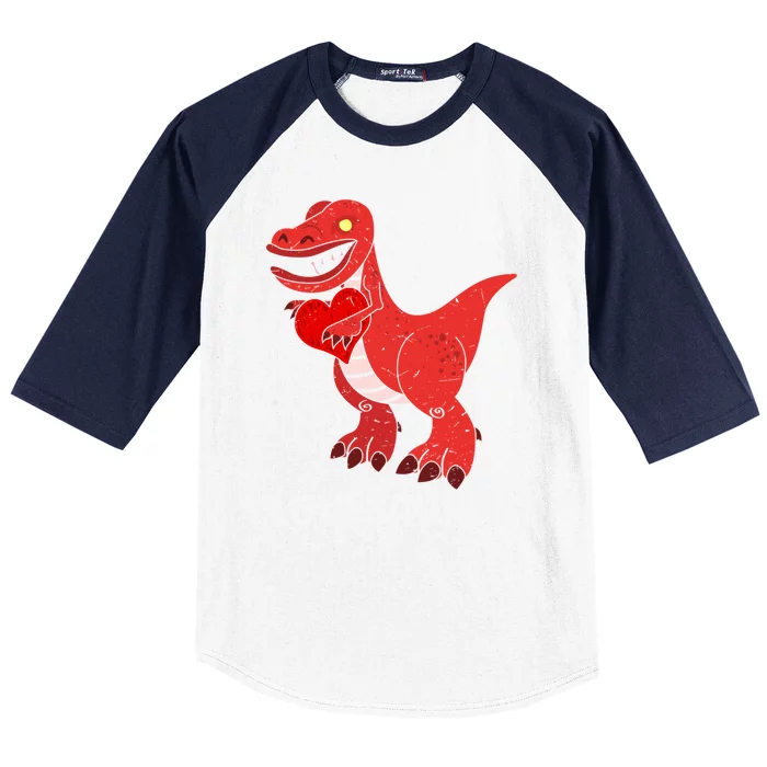 Lovesaurus Red Heart Valentines Day Funny Tgiftrex Dinosaur Great Gift Baseball Sleeve Shirt