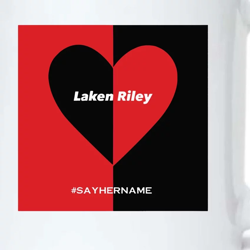 Laken Riley Heart Say Her Name Black Color Changing Mug