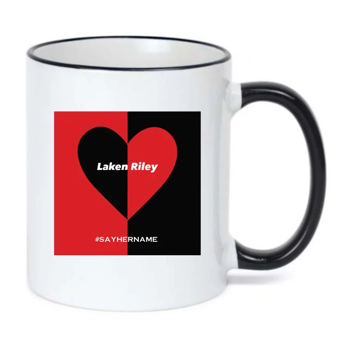 Laken Riley Heart Say Her Name Black Color Changing Mug