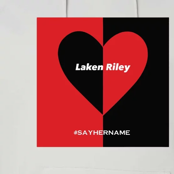 Laken Riley Heart Say Her Name Performance Fleece Hoodie