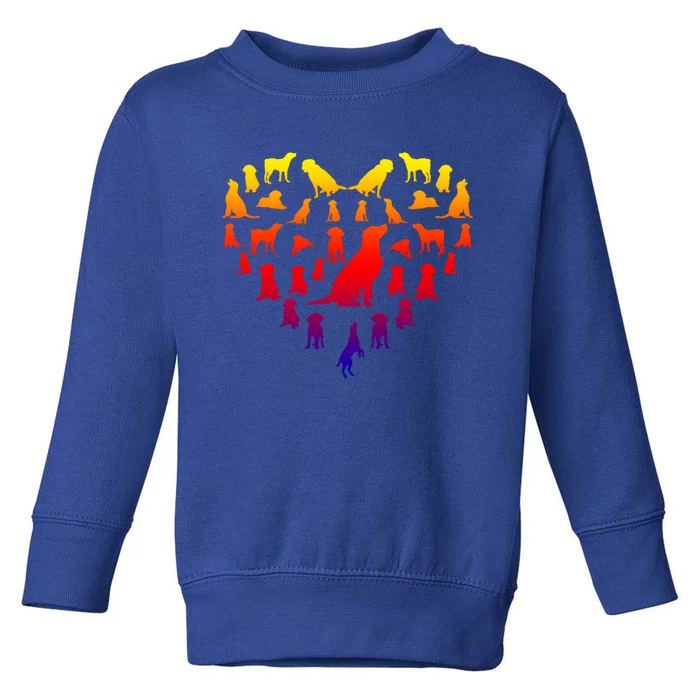 Labrador Retrievers Hearts Love Dog Lover Valentines Day Gift Toddler Sweatshirt