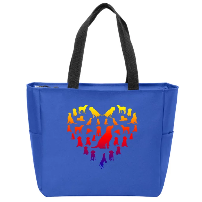 Labrador Retrievers Hearts Love Dog Lover Valentines Day Gift Zip Tote Bag