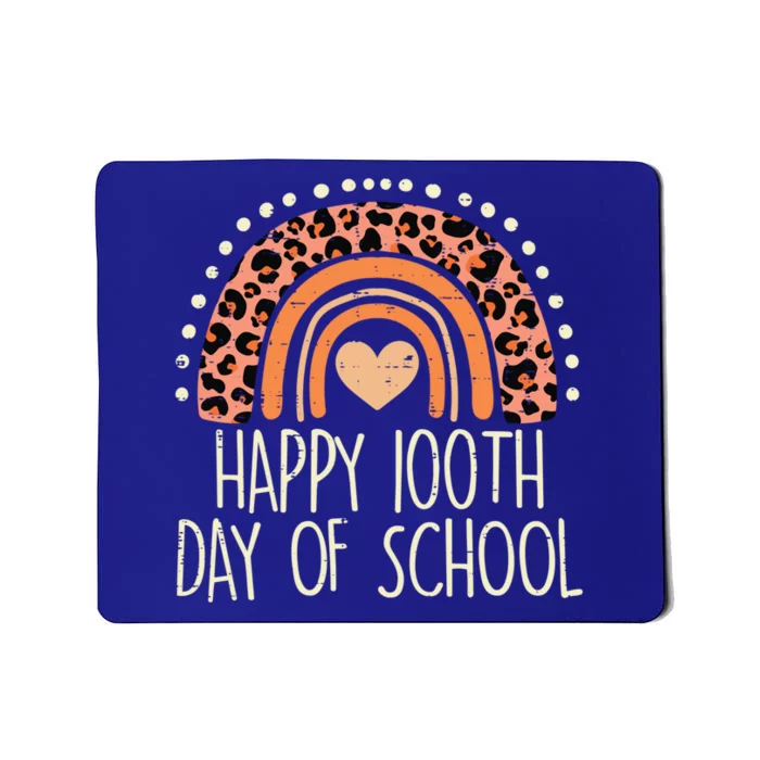 Leopard Rainbow Happy 100th Day School Cute 100 Days Teacher Great Gift Mousepad