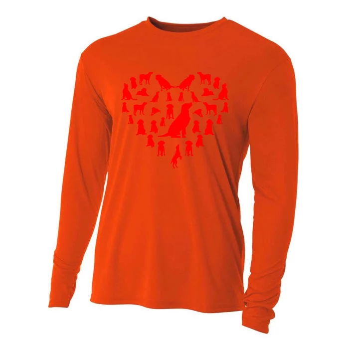 Labrador Retrievers Hearts Love Dog Lover Valentines Day Gift Cooling Performance Long Sleeve Crew