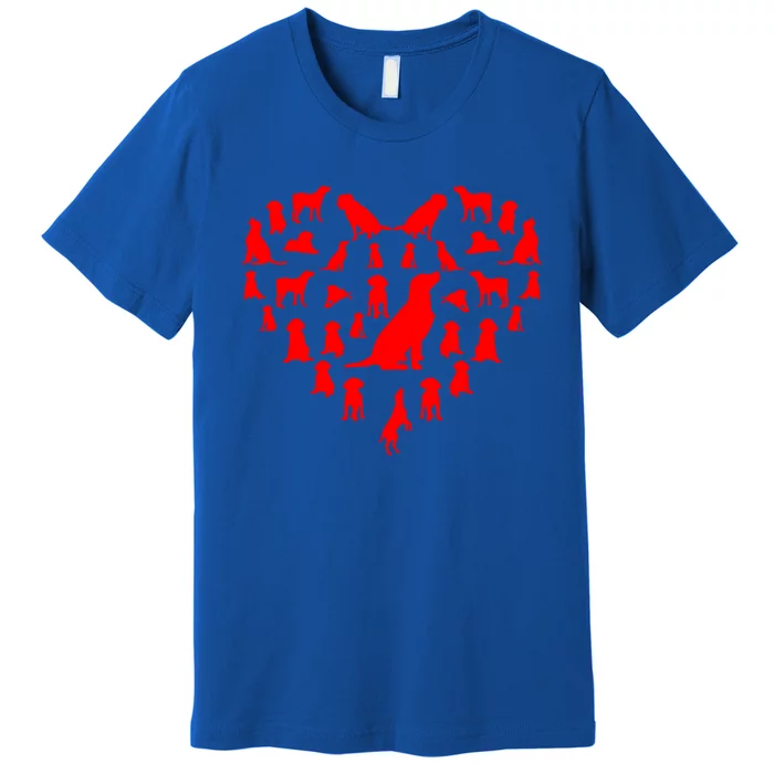 Labrador Retrievers Hearts Love Dog Lover Valentines Day Gift Premium T-Shirt