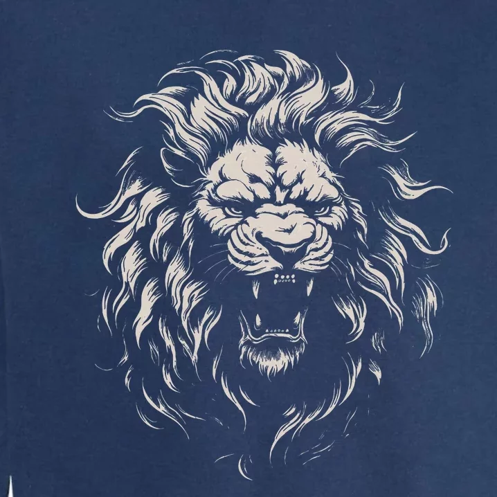 Lion Roar Head Art Face For Lovers Lions King African Animal Garment-Dyed Sweatshirt