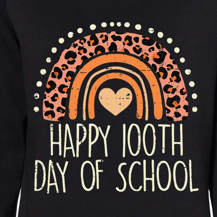 Leopard Rainbow Happy 100th Day School Cute 100 Days Teacher Womens California Wash Sweatshirt