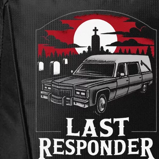 Last Responder Hearse Funny Dark Humor Morbid Death Alt Goth City Backpack